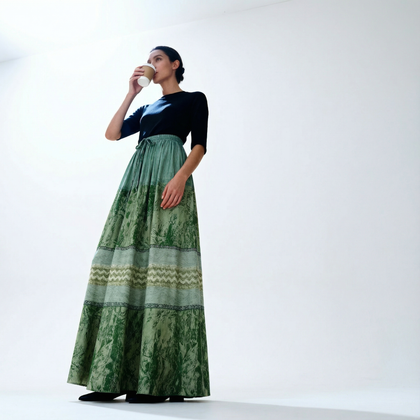 Street Style Printed Stitching Skirt