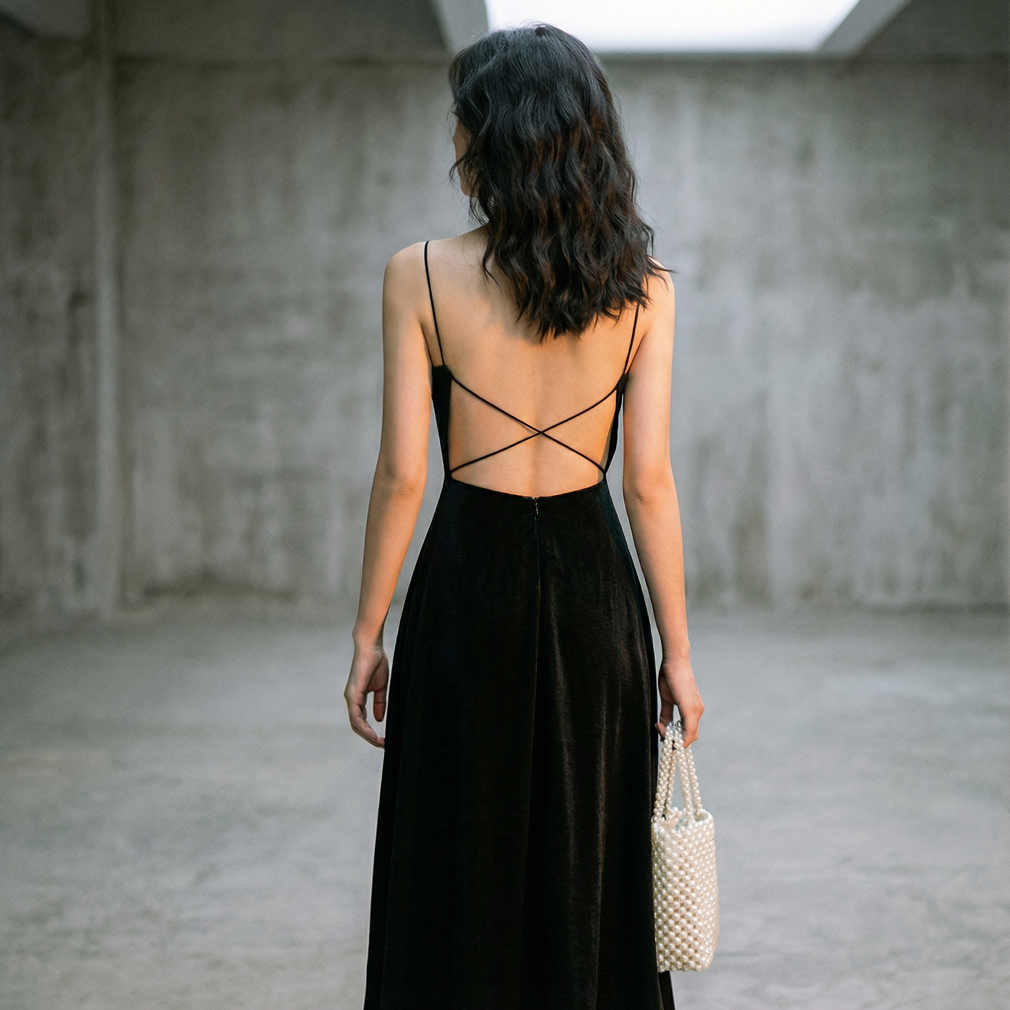 Cross-Back Midi Dress