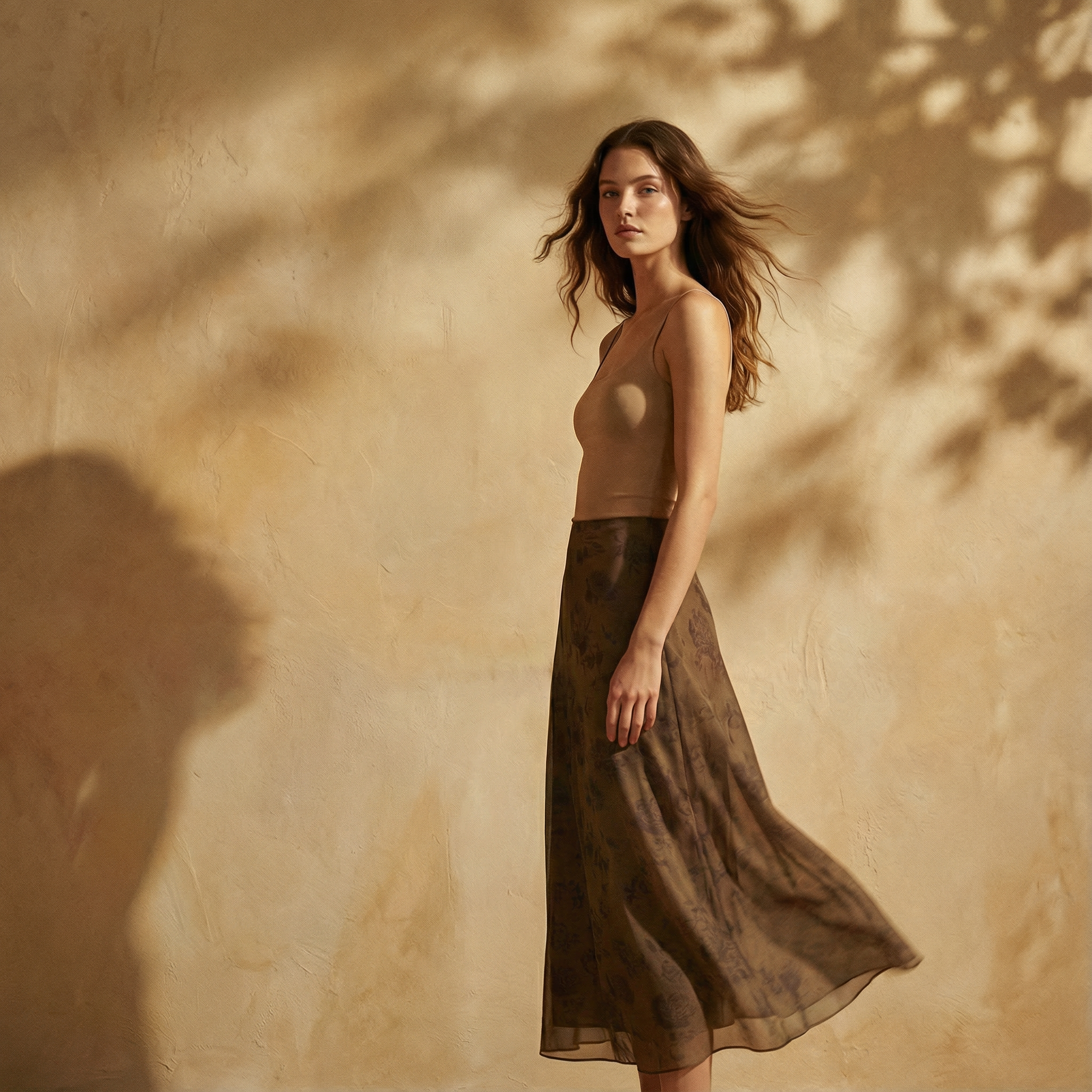 High Waist Slim Printed Casual Street Style Dress