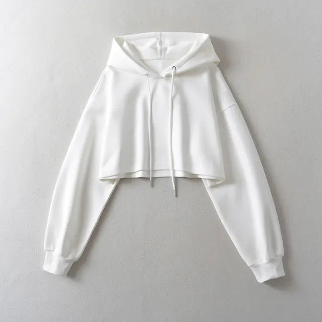 Autumn Drawstring Hooded Pullover Sweater
