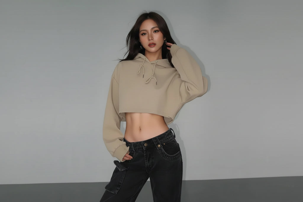 Autumn Drawstring Hooded Pullover Sweater