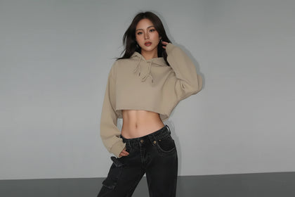 Autumn Drawstring Hooded Pullover Sweater