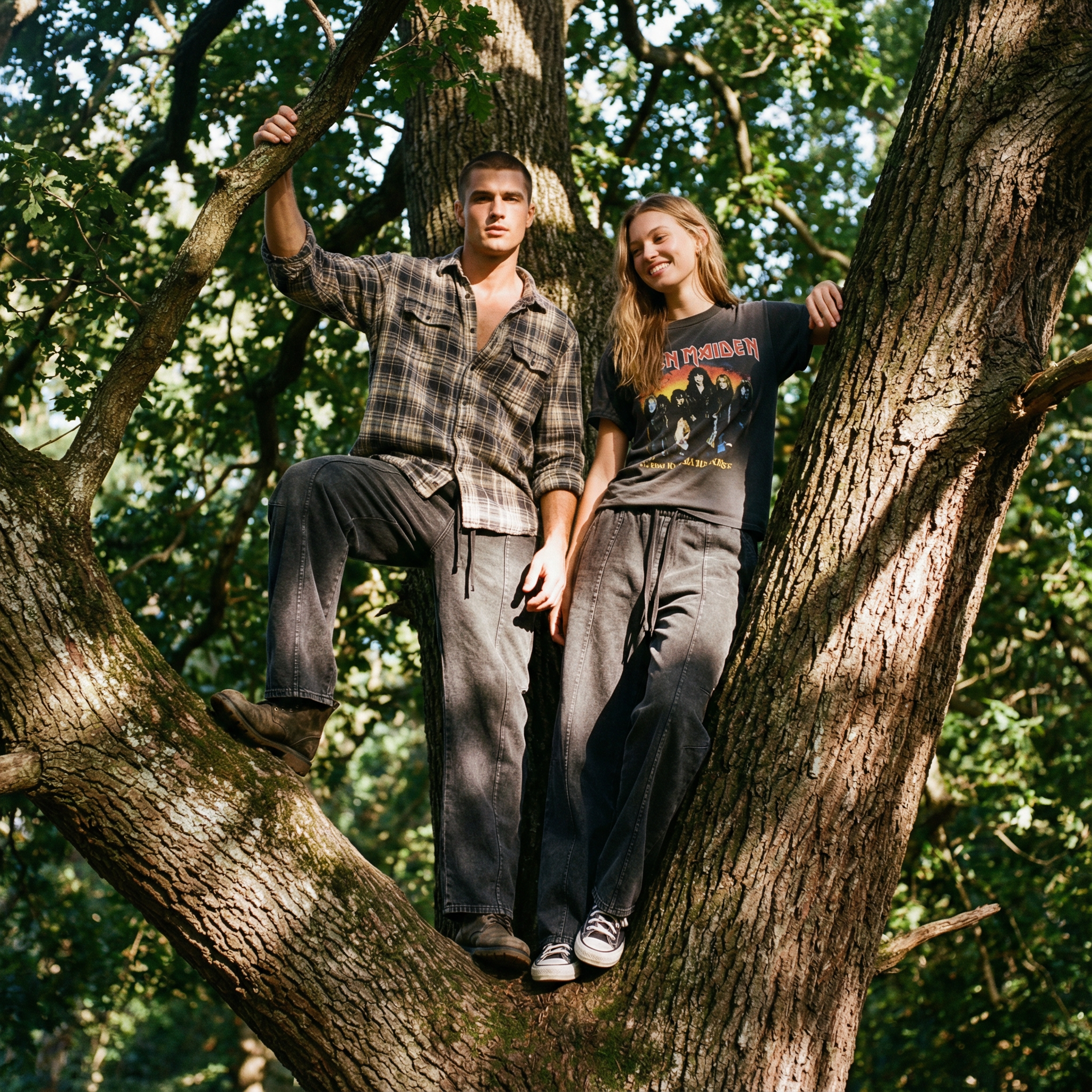 Snow Wash Drawstring Cotton Pants