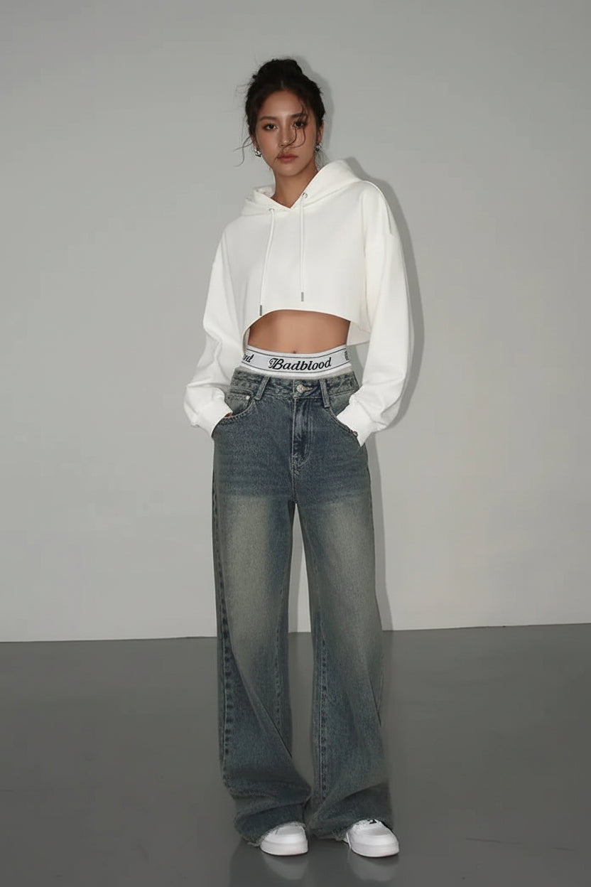 Autumn Drawstring Hooded Pullover Sweater