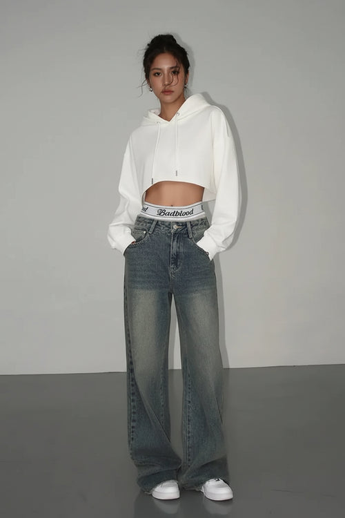 Autumn Drawstring Hooded Pullover Sweater