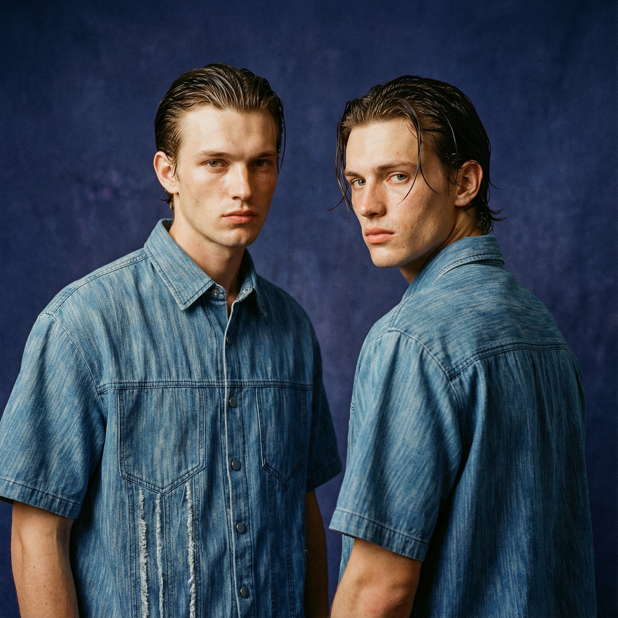 Distressed Wash Short-Sleeve Shirt